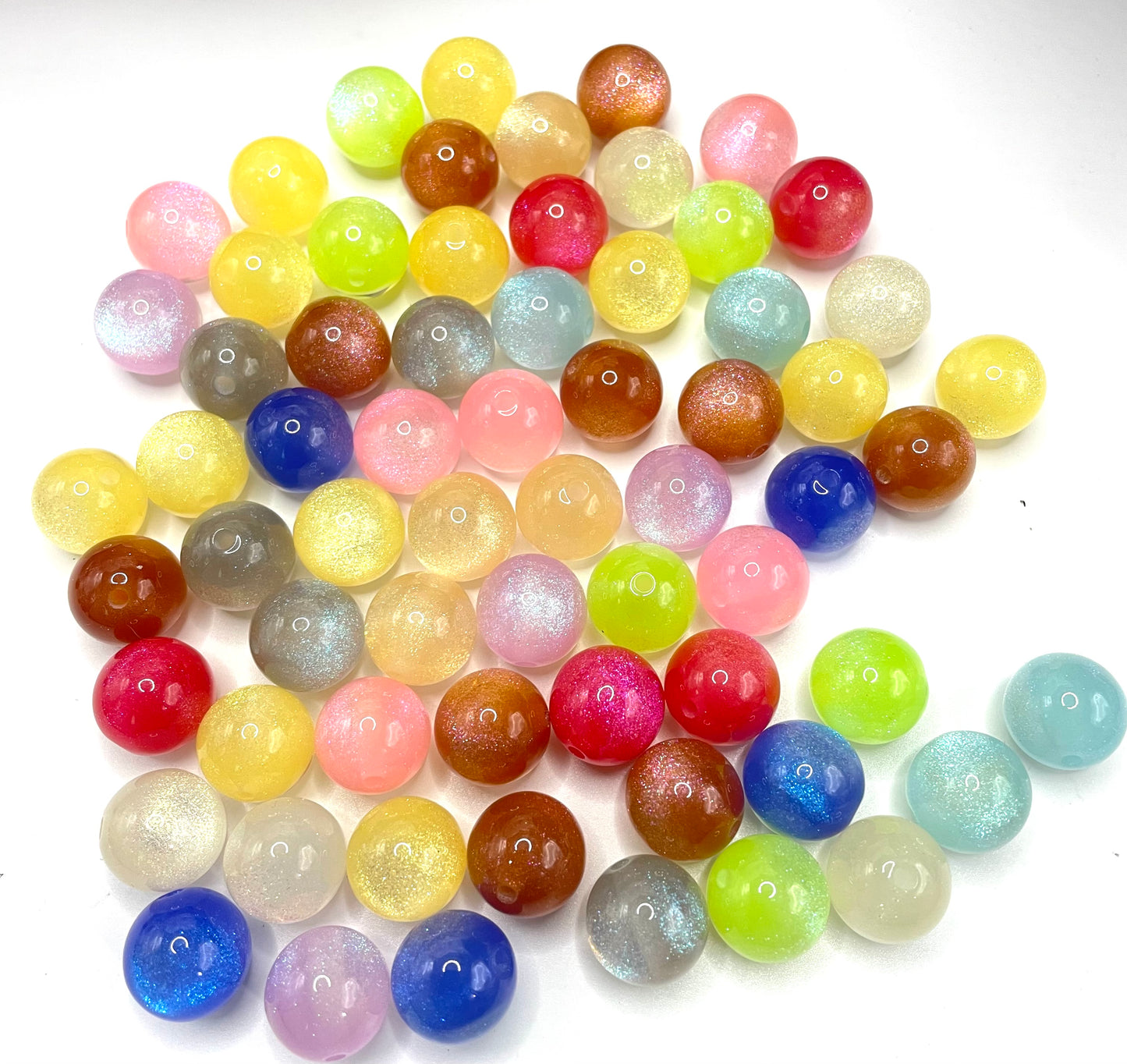 16mm/20mm colorful glitter beads