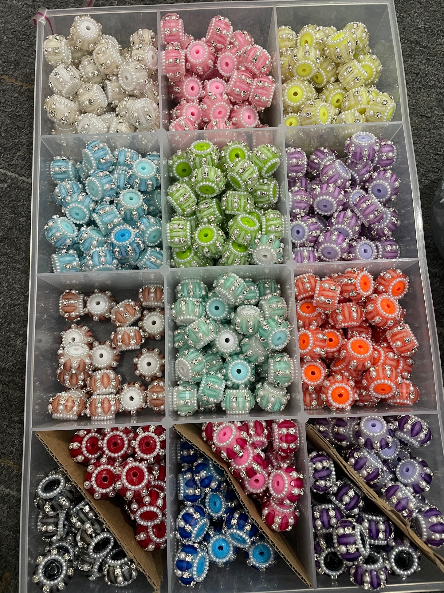 lantern bead with pearl and chain fancy beads