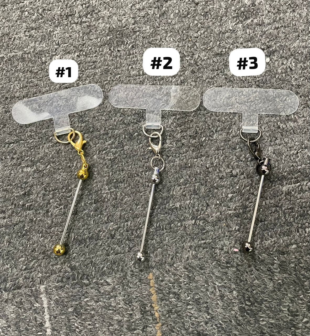 Creative New diy beaded pole in stock gradient color handmade beaded keychain accessories pendant wholesale for hanging phone ,phone charm ,phone chain