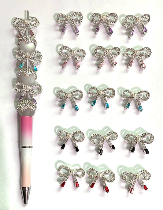 fancy bead bow bead bow spacer rhinestone bow beaded bow