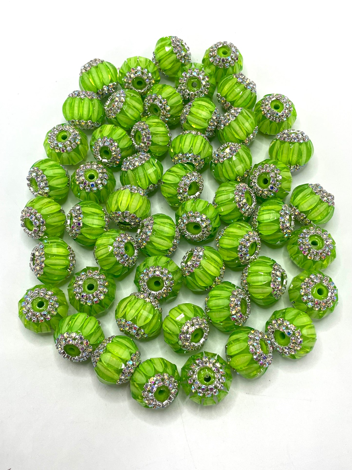 Fancy Beads lantern Neon Color Series Pumpkin beads Double-layered chain beads 18mm  Random Mix