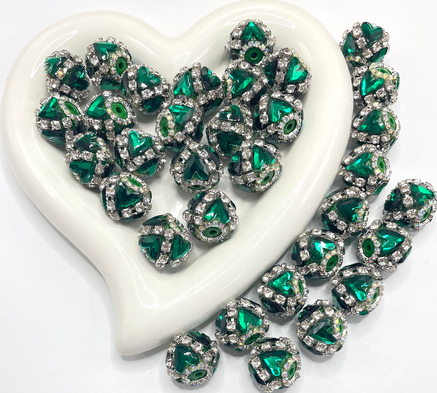 Muti-color Heart Rhinestone Focal Beads for Handmade Beaded Pens