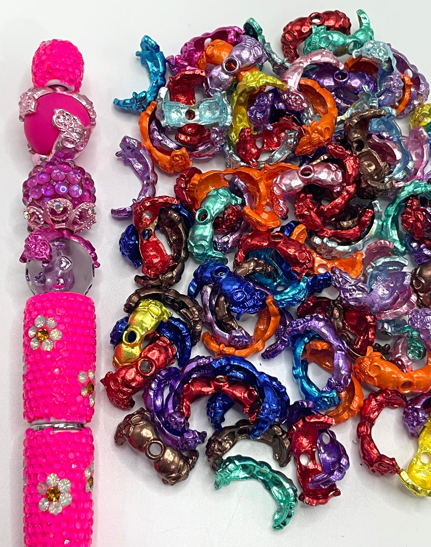 halloween bead metallic spacer skull spacer skull bead cap, random mix color