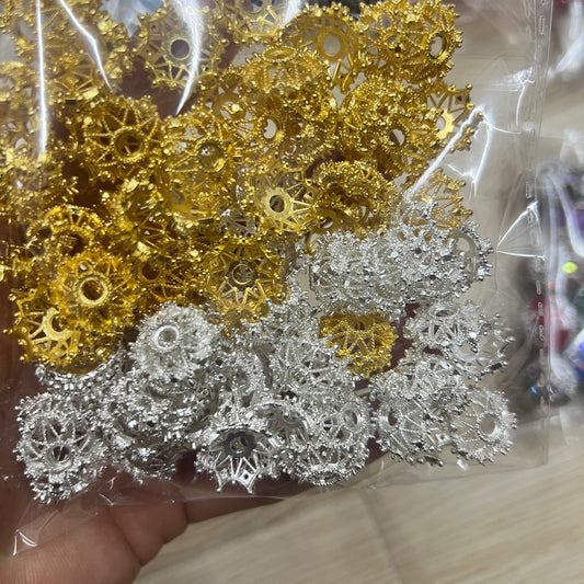 Bead cap metal bead cap spacer hallow bead cap skeleton snow flake bead cap 16mm