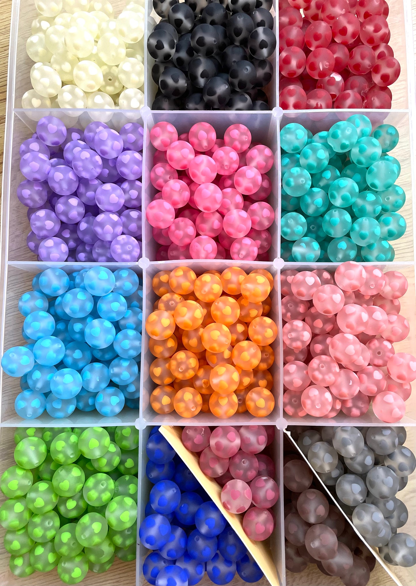 16mm Matte heart acrylic beads jelly heart beads heart beads