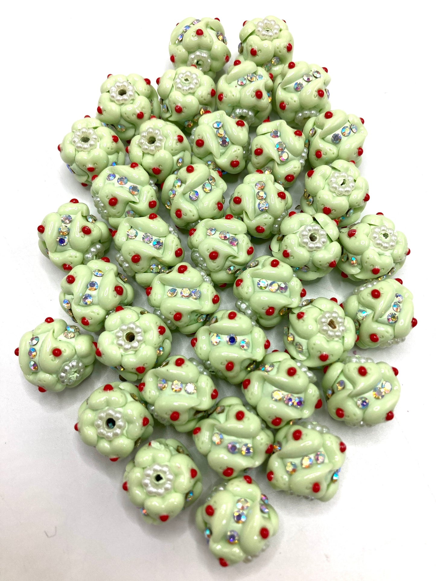 Cake heart beads heart Cream Beads Beaded cream clay beads Random Mix