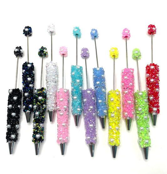 diy beaded beadable beady fancy sequined pen ornaments with pearl