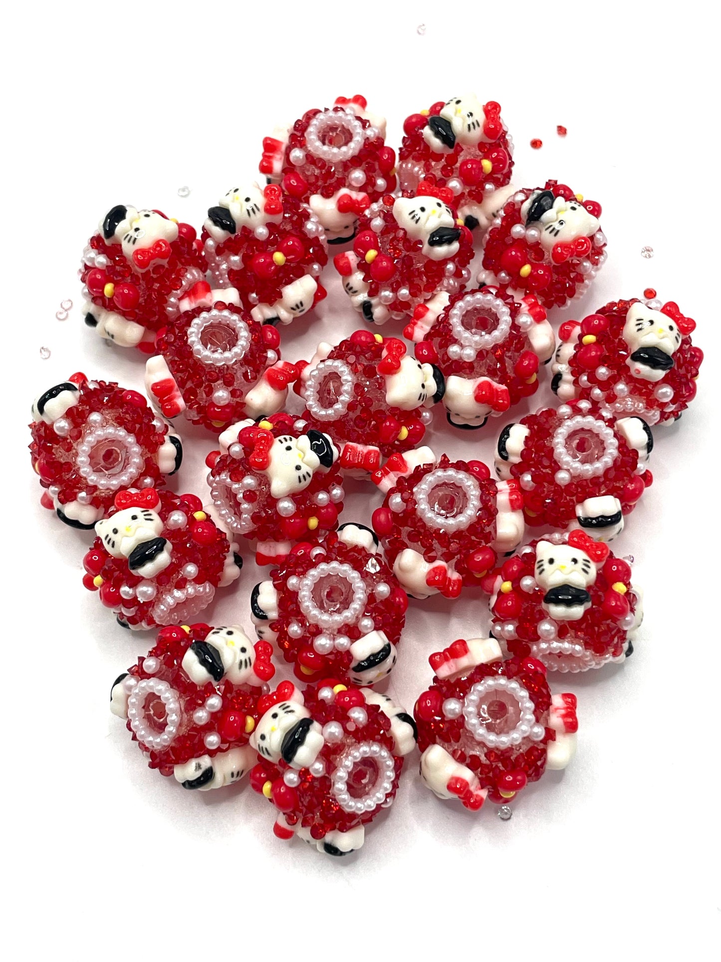 HK Sugar beads Cute bow-shaped sugar beads Cute beads 18mm Random Mix