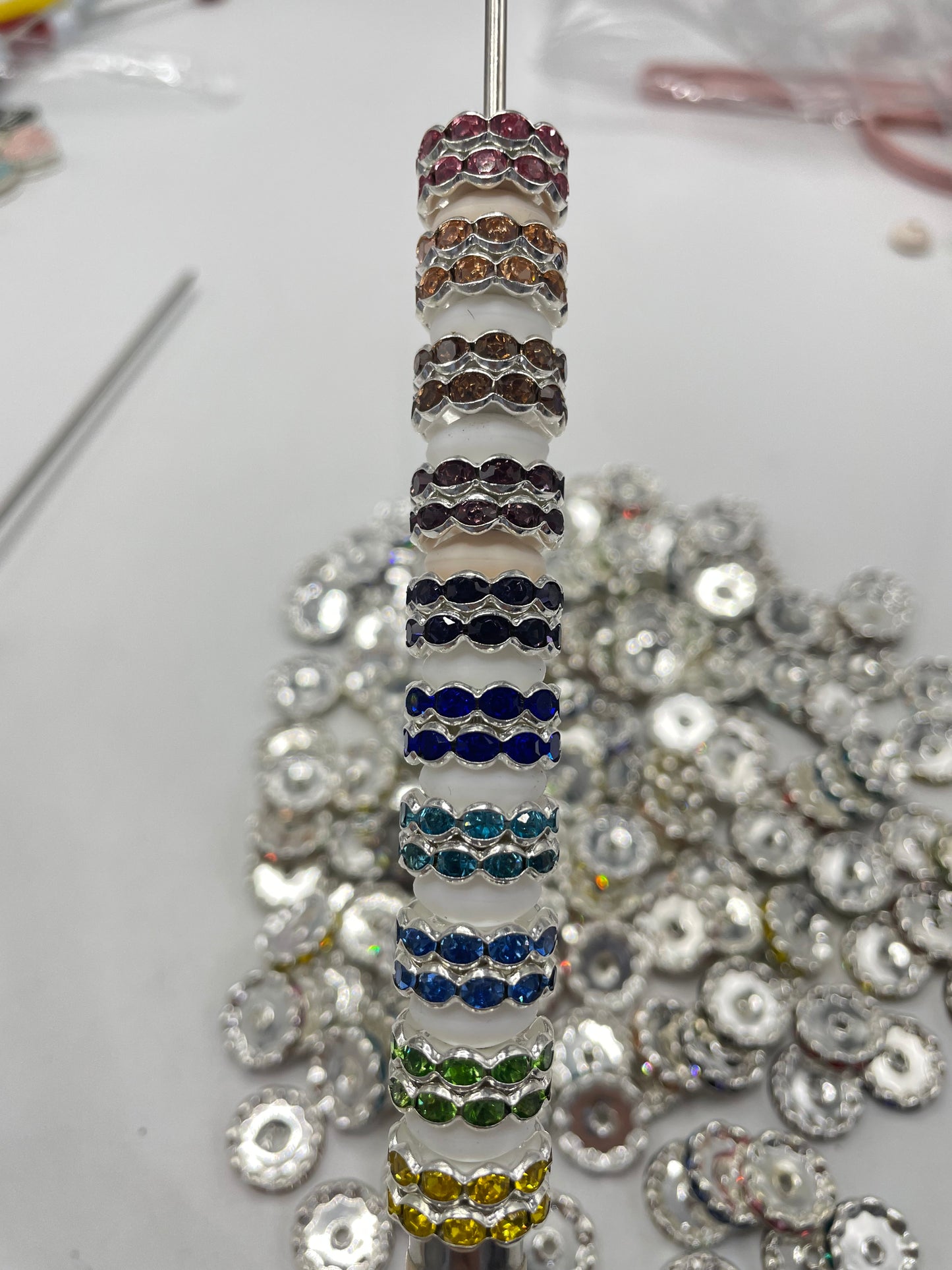 Beaded beadable wavy wave metal metallic spacer 15mm  Spacers With Rhinestone,Random Mix,15mm