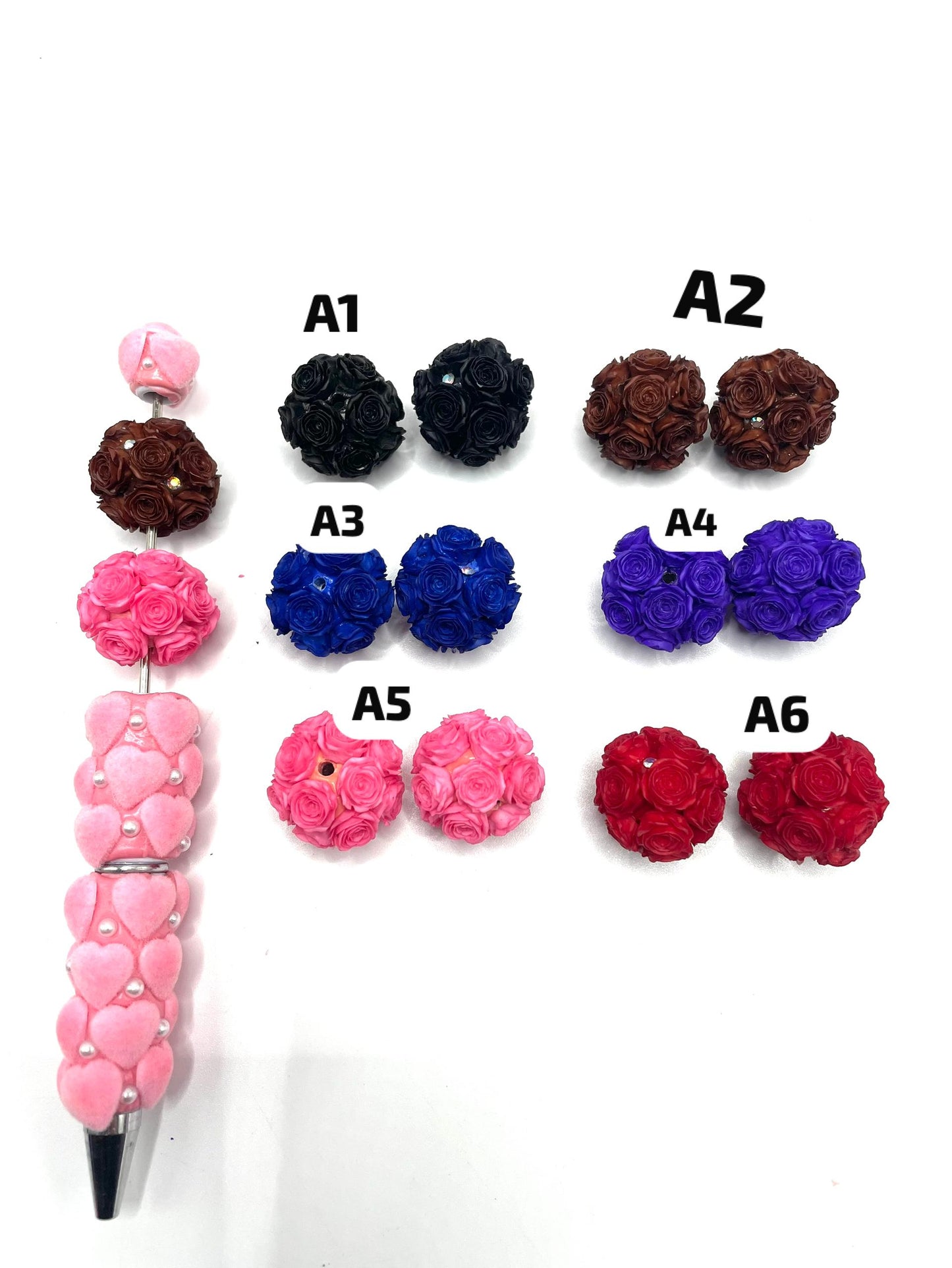 More new colors arrived  DIY soft rose flower beads ornament with rhinestone beaded beadable flower colored