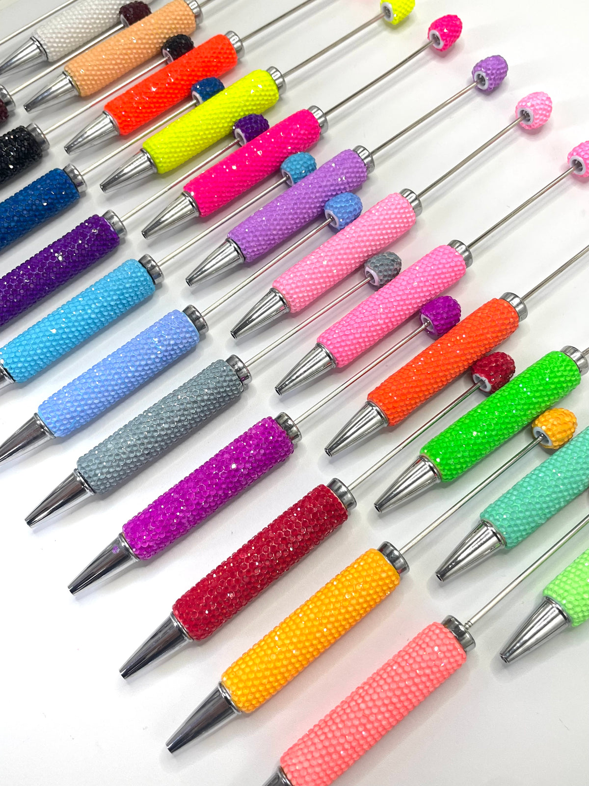 diy beaded beadable neon color rhinestone  pen Neon pen