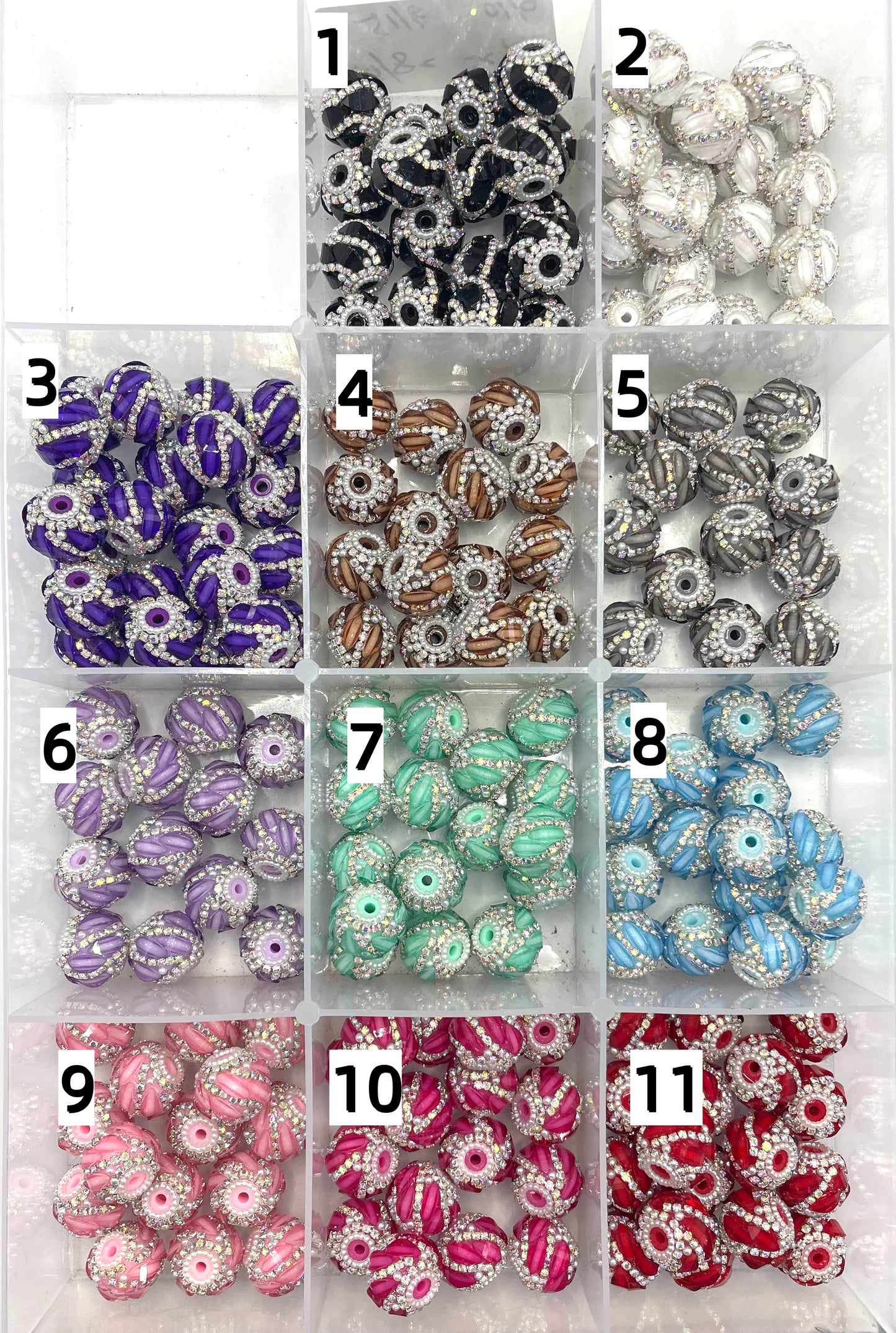 Lantern beads Curved leaf seed beads Pearl gasket Chain Random Mix
