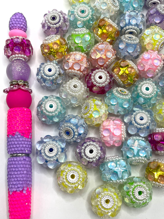 Acrylic beads Bubbles and Stars Rhinestone Metal bead spacer Beads
