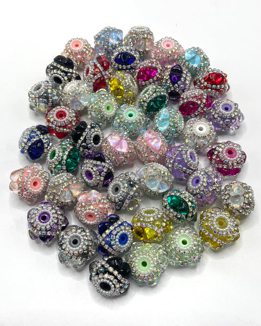 Fancy Beads Double heart Chain Pearl gasket Bubbles and silver chains Bubble Beads Random Mix