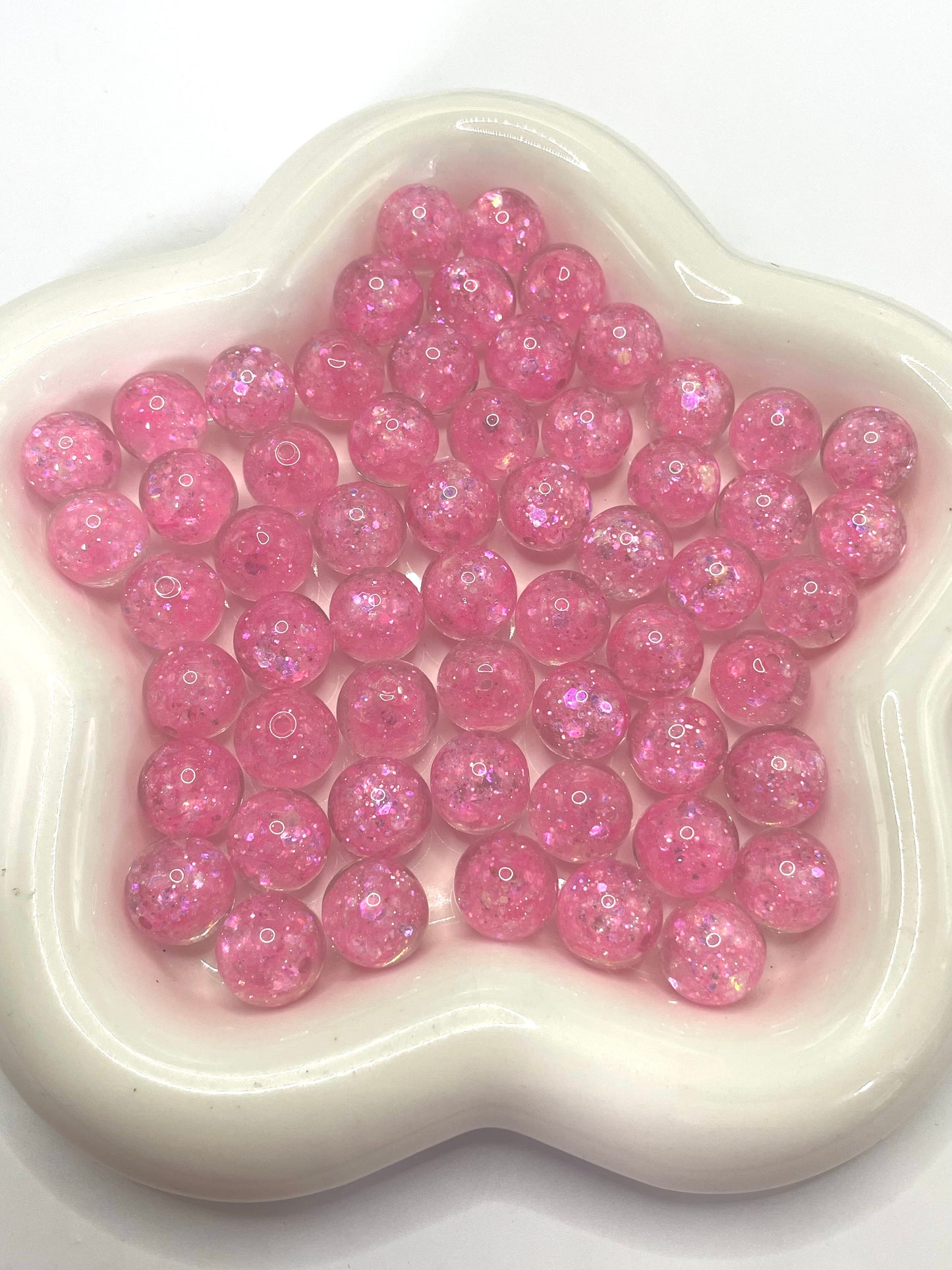 Beaded beadable acrylic glitter galaxy beads 16mm