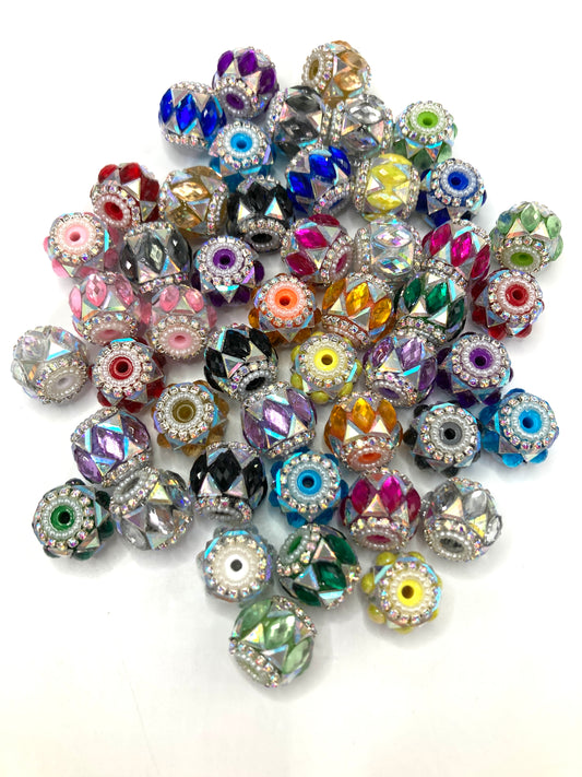 Fancy Beads Rhombic glass crystal mirror Chain Shining beads Random Mix