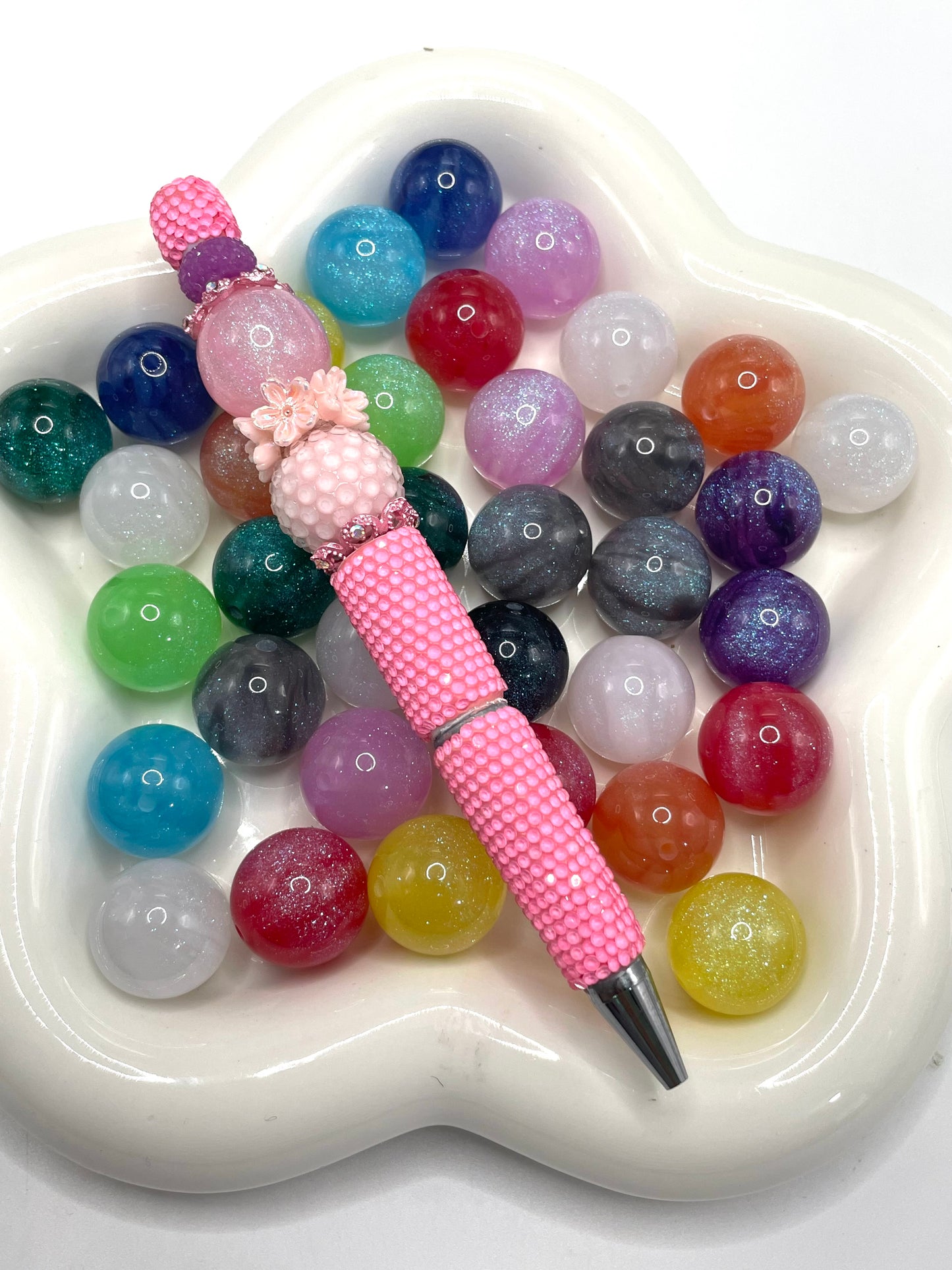 acrylic glitter Lava beads Translucent acrylic beads 20mm