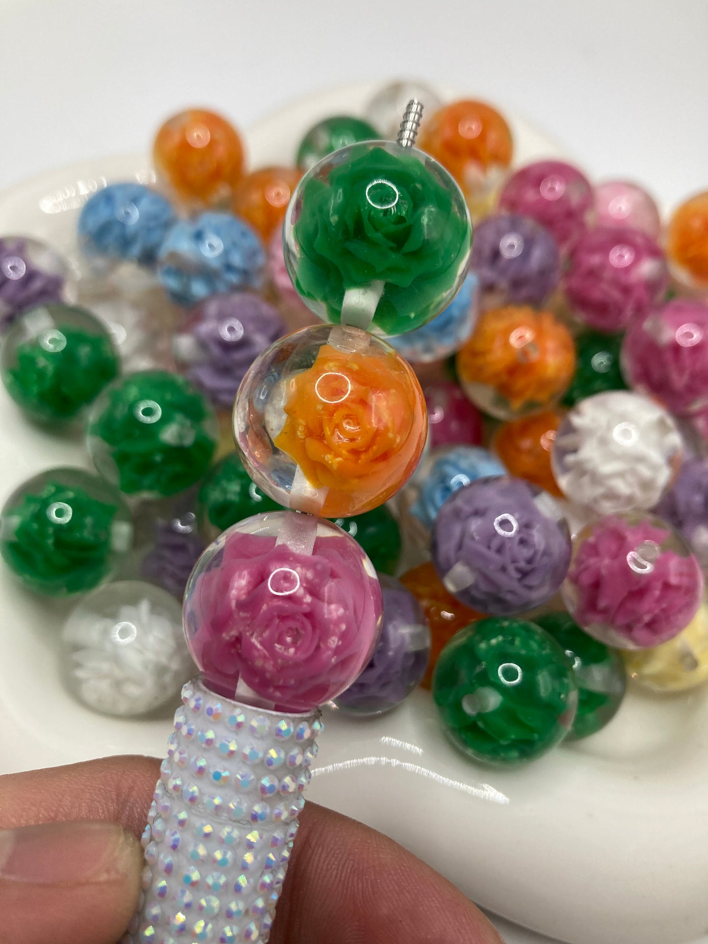Acrylic beads Acrylic beads Acrylic beads Rose bead 20mm Random Mix