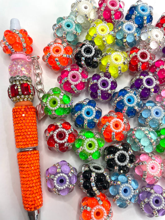 Fancy Beads Acrylic Bubble Pearl gasket Chain Pearl Random Mix 21mm