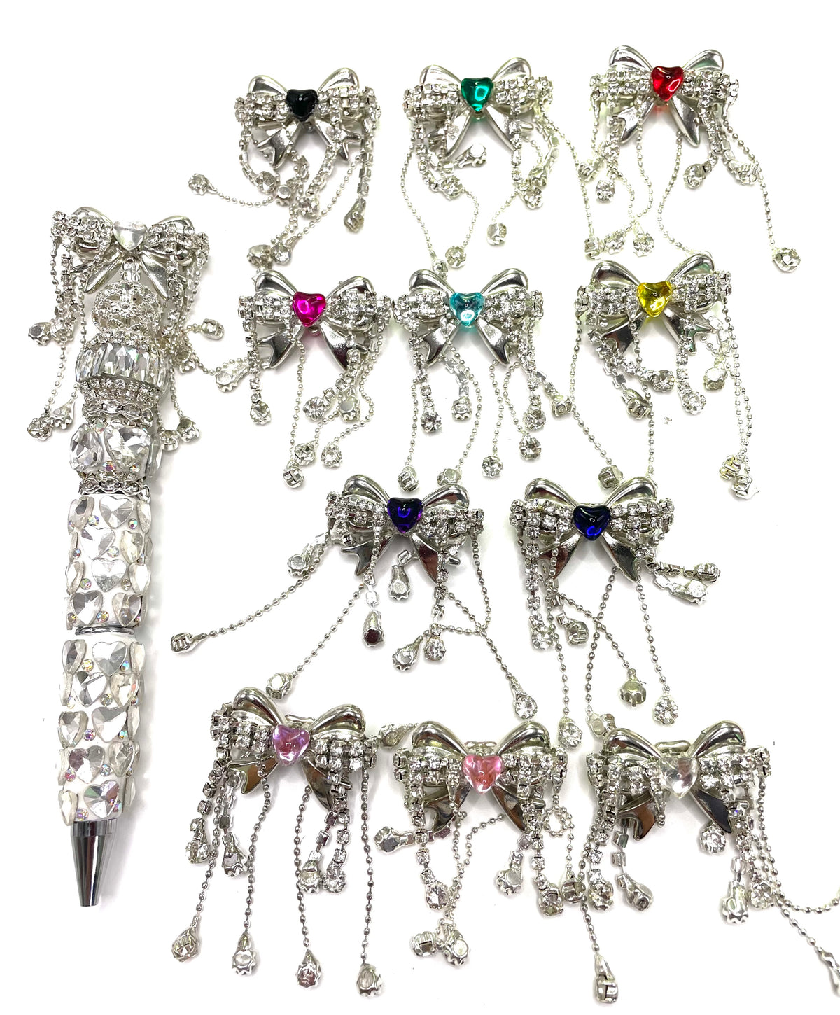 DIY beaded beadable fancy beads ornament with horse eyes stone and metal golden bead cap rhinestone chain ,random mix