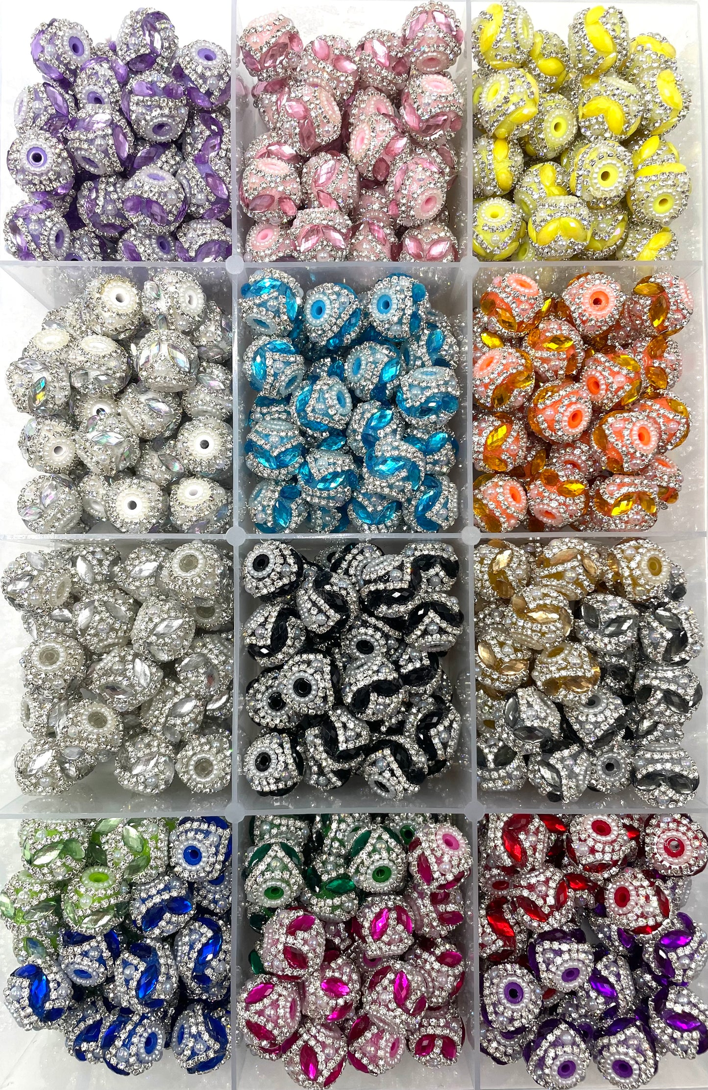 Fancy Beads Rhombus zigzag Chain Pearl gasket Bubble Random Mix