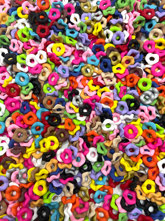 diy with eaded beadable wavy wave acrylic plastic spacer matte color,random mix 12mm matte