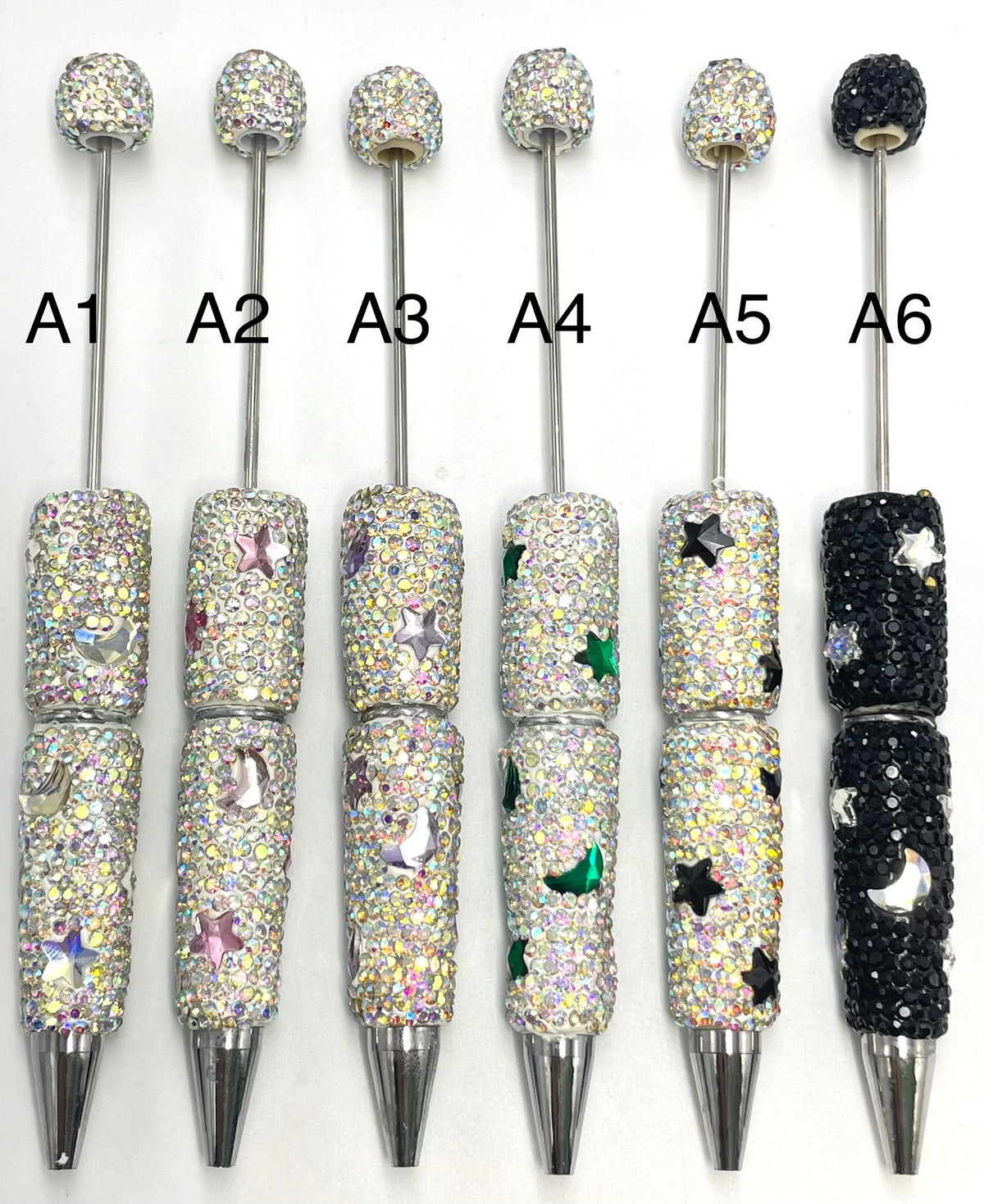 Diy Clay Rhinestonewith heart shape rhinestone beaded beadable pen Rhinestone pen Bling pen, Random MiX