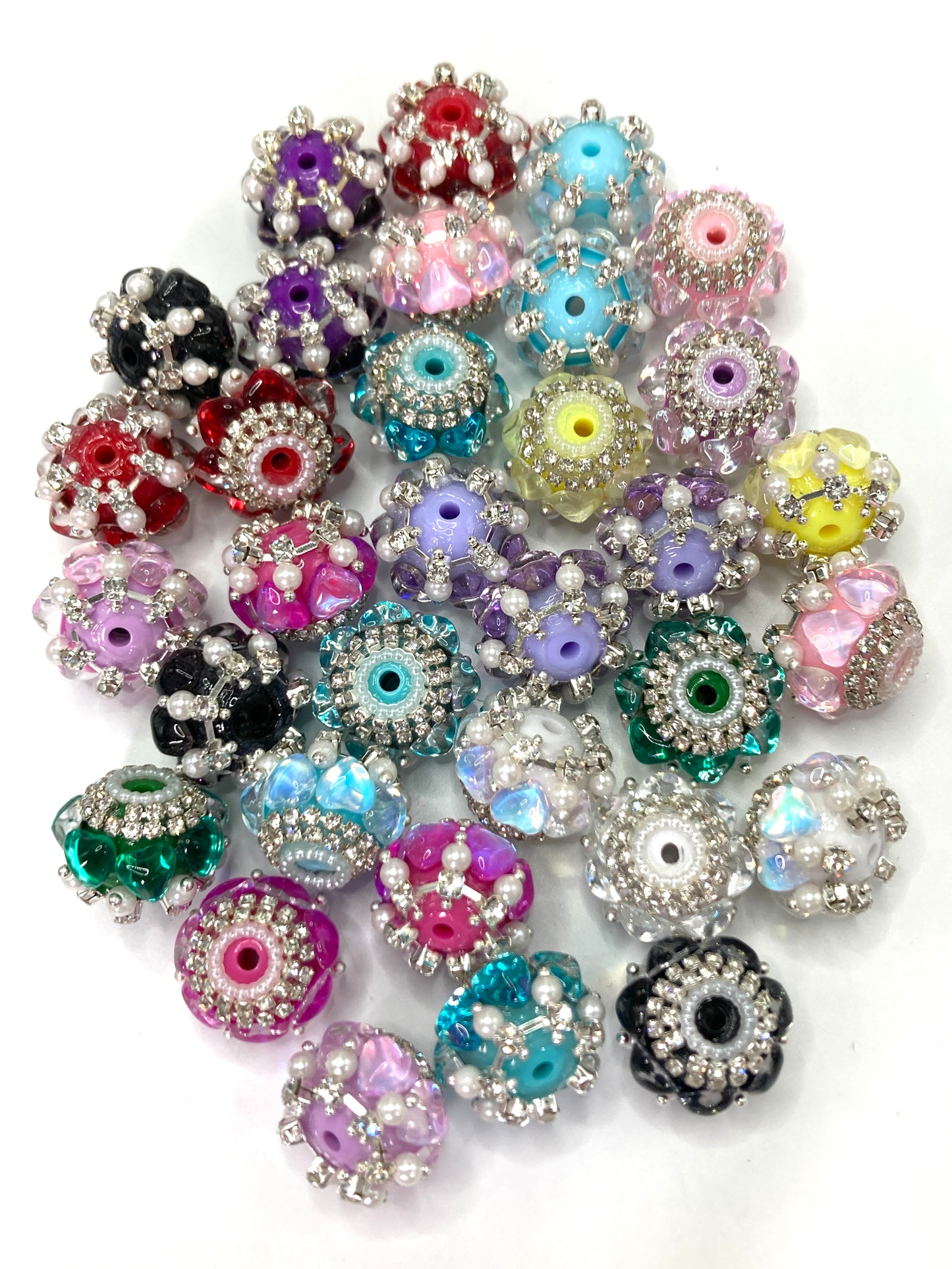 Fancy Beads Acrylic heart beads Pearl chain Pearl water-drawing chain Pearl gasket beads Random Mix