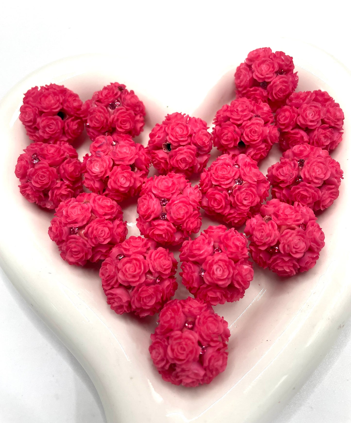 diy clay flower rose beads beaded beadable beads colored Christmas colored ,random mix