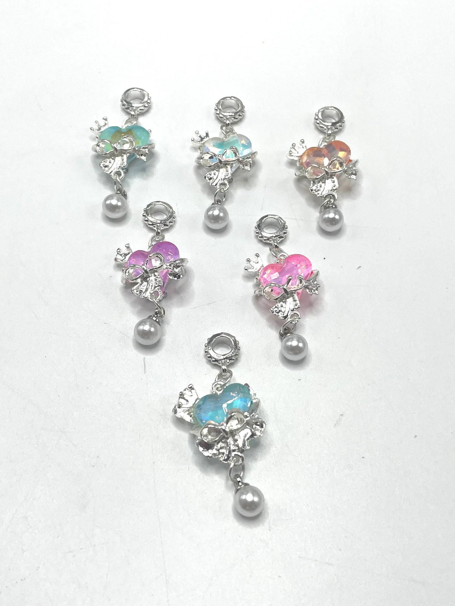 charm Heart Pendant Pearl pendant Metal pendant DIY accessories Random Mix