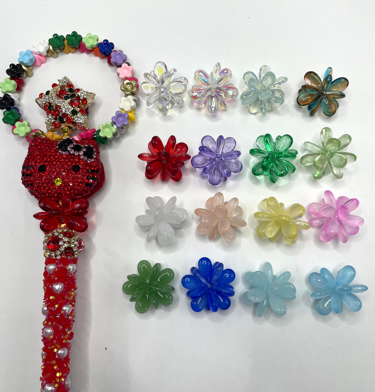 diy beaed beadable fancy flower  knit beads