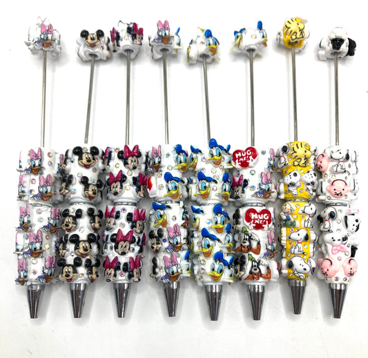 Clay pen Cartoon character Anime characters Mickey Mouse Donald Duck Disney The Cat and the Mouse Toy Story Snoopy Fat Cat Random Mix diy Beaded pen Clay DIY Bead Pencil  Random Mix