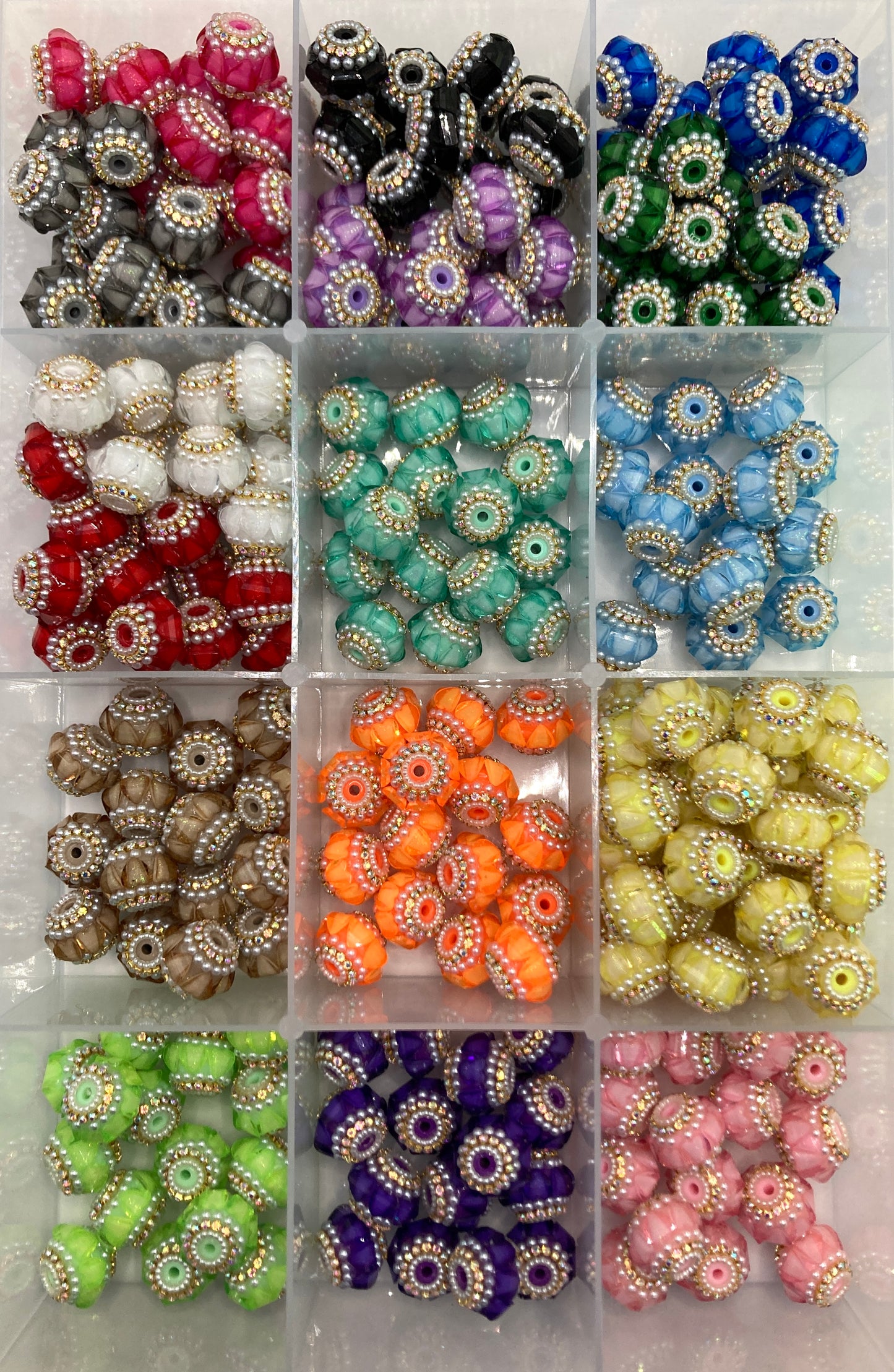 Fancy Beads Pumpkin beads Golden Chain Pearl gasket Bubble Random Mix 19mm