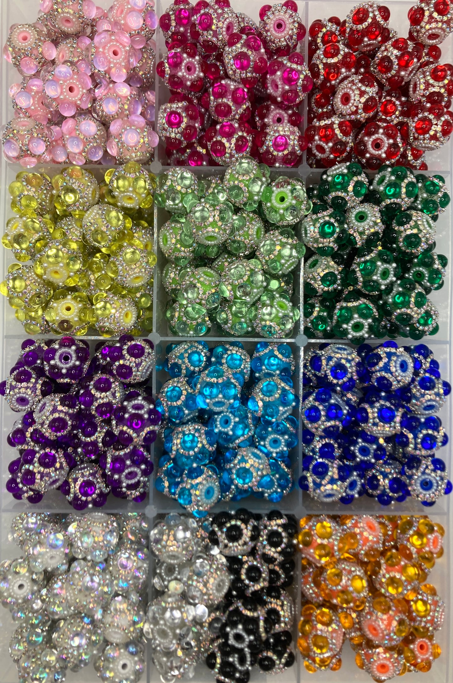 Fancy Beads Acrylic Bubble Pearl gasket Chain Pearl Random Mix 25mm