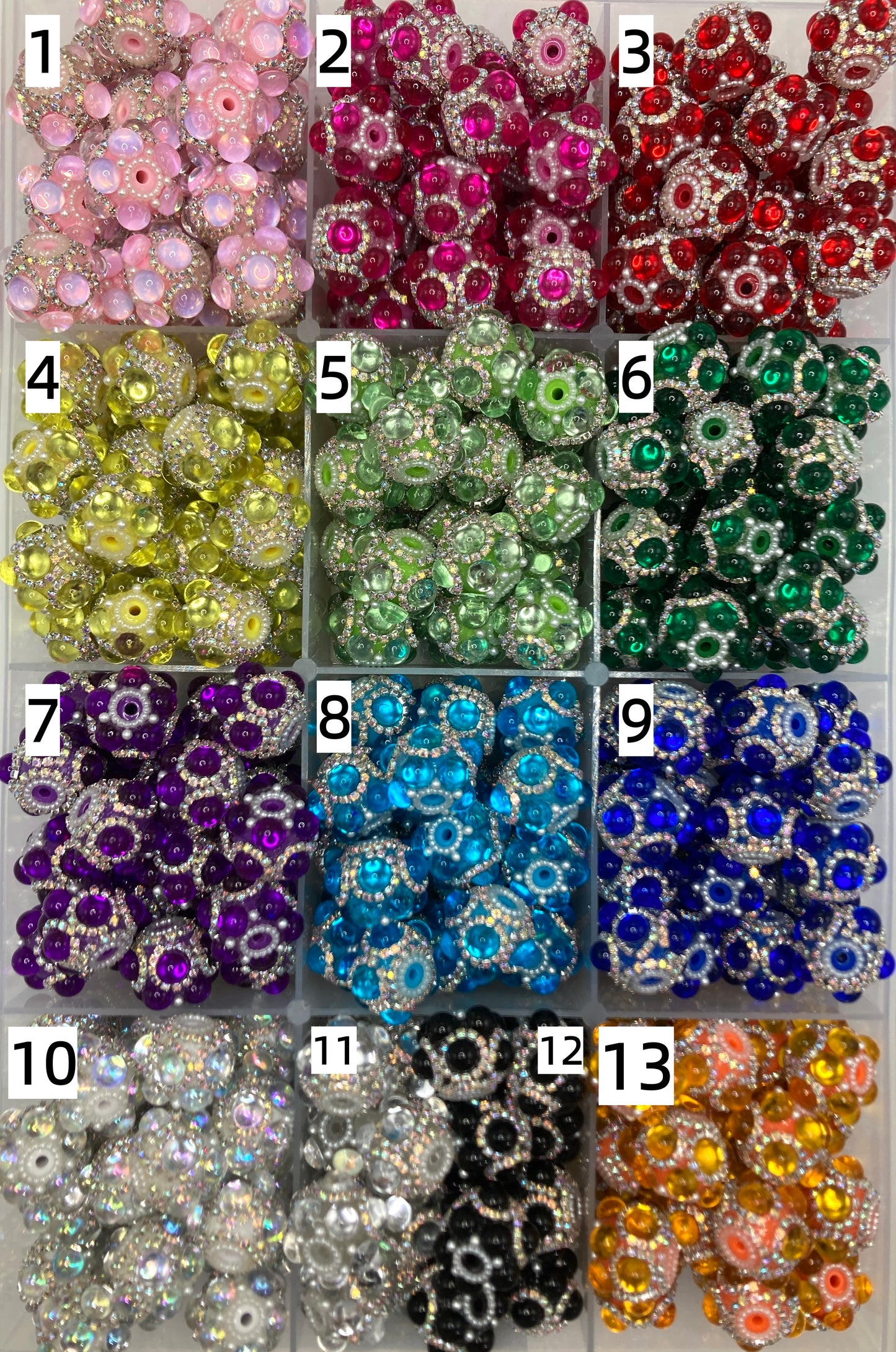 Fancy Beads Acrylic Bubble Pearl gasket Chain Pearl Random Mix 25mm
