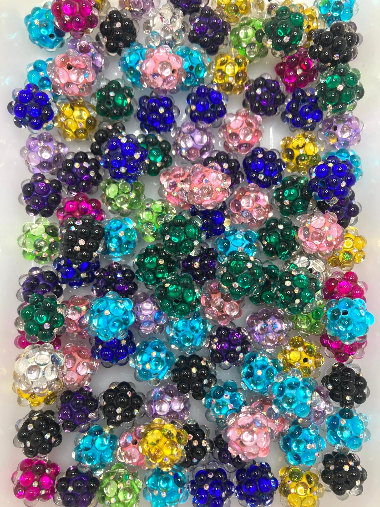 Large bubbles Rhinestone Bubble beads Colored clay beads Random Mix