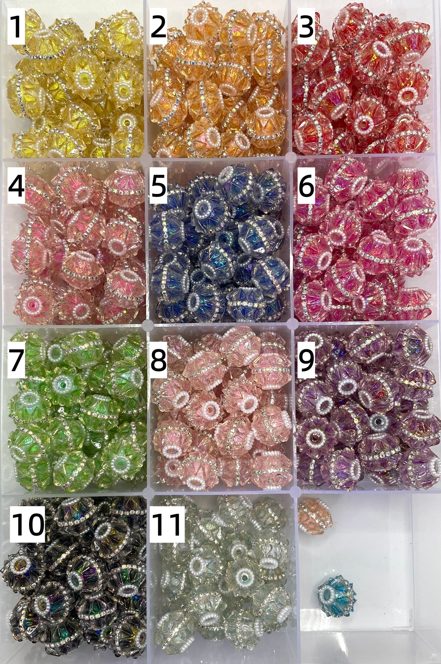beaded beadable fancy beads Colored translucent heart acrylic beads Sheet material and pearl gasket Random Mix