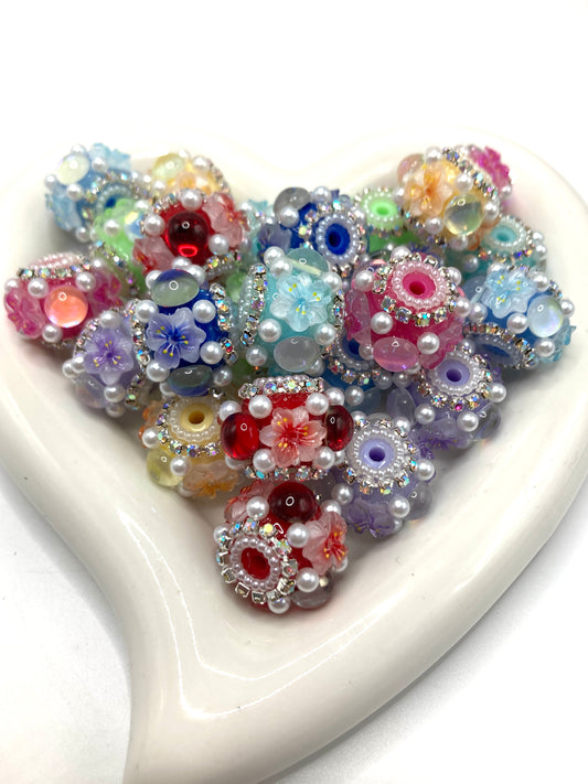 Fancy Beads Bubble Pearl Lily flower Chain pearl gasket beads Bubble flower beads Random Mix