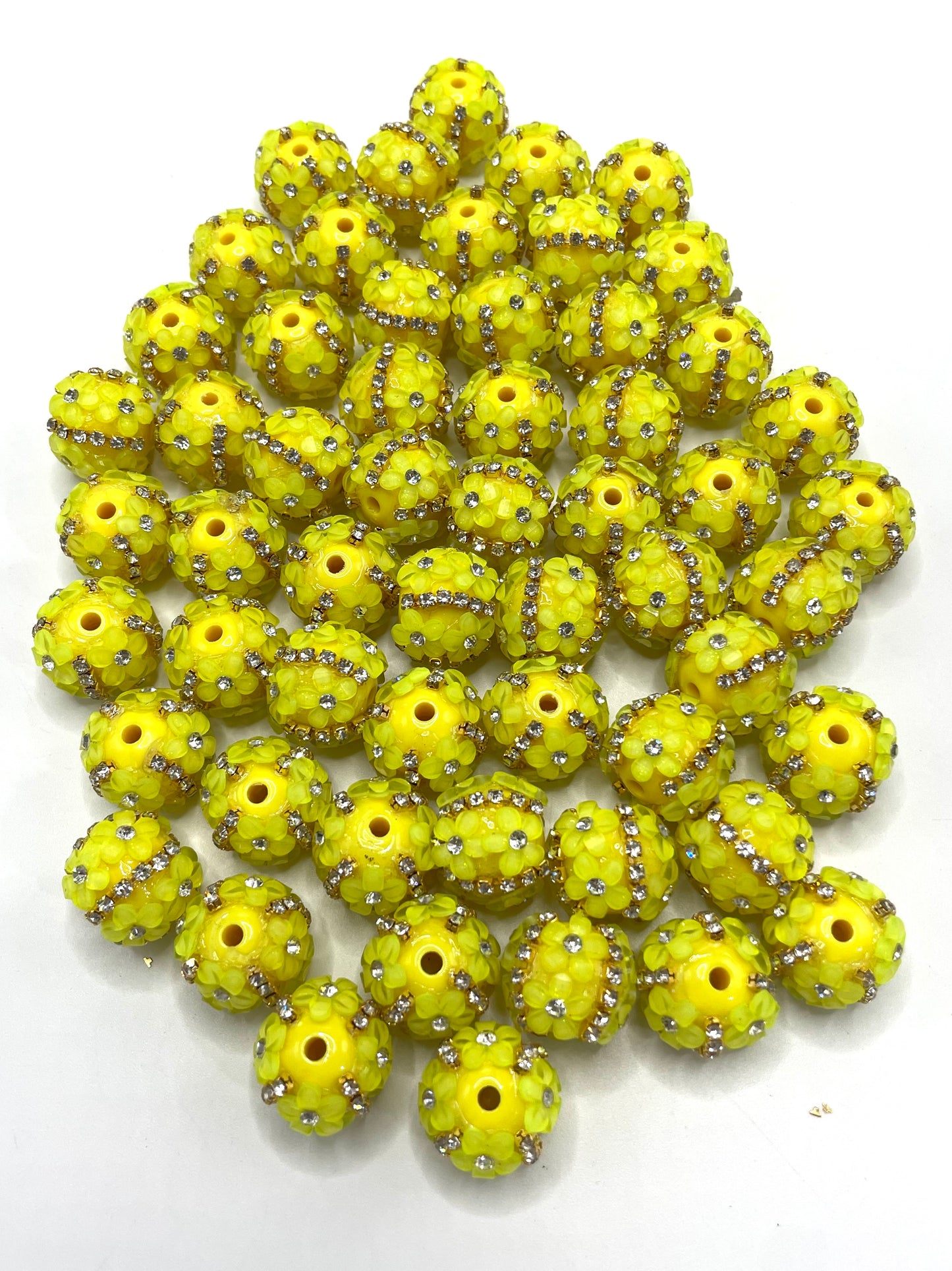 Neon Beaded beads Chain 3D flowers Bright colors Golden chain and silver chain Random Mix 16mm