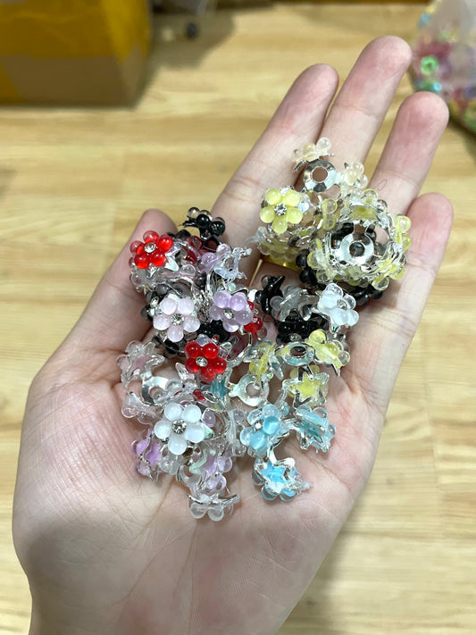 Bead Cap Metal Multicolor Bubble Flower Spacers,Random Mix,22mm