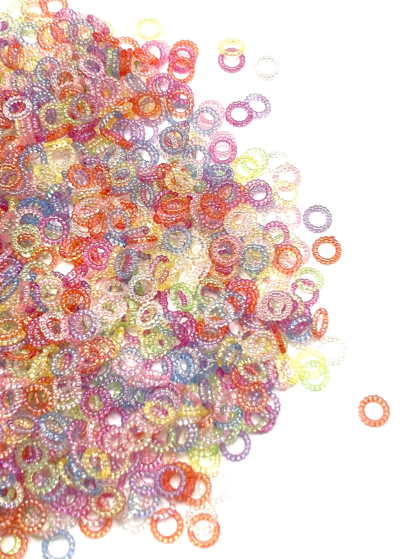 Spacer Pearl circle spacer pearl spacer ring  gasket Colored pearl gaskets  Random Mix