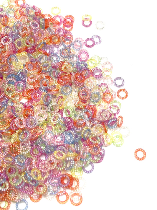 Spacer Pearl circle spacer pearl spacer ring  gasket Colored pearl gaskets  Random Mix