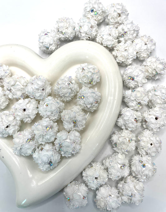 fancy soft white flower glitter on the edge of petal soft flower