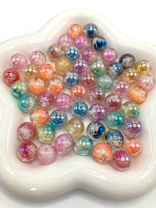 Acrylic beads Rose flower glitter Acrylic rose-shaped beads 16mm Random Mix #15