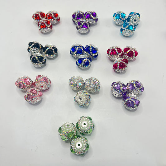 Heart beads crystal heart with chain diy beads