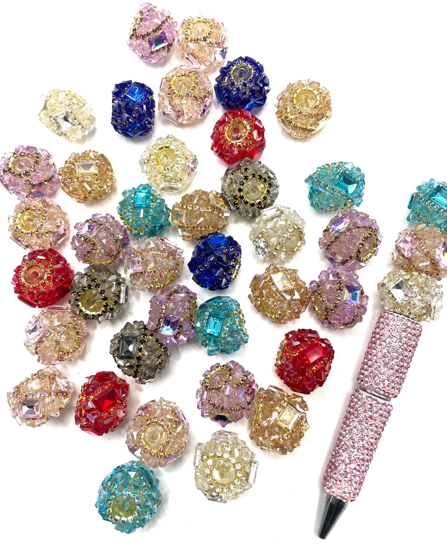 Beaded beadable diy fancy crystal rhinestone bead baguette shaped square shape mirror stone beads ,colored ,Random mix