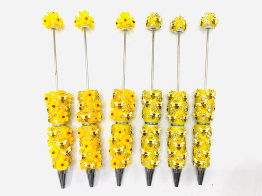 DIY Bead Pen Bees' Honeycomb Pencil Yellow bees Bees and Flowers Random Mix