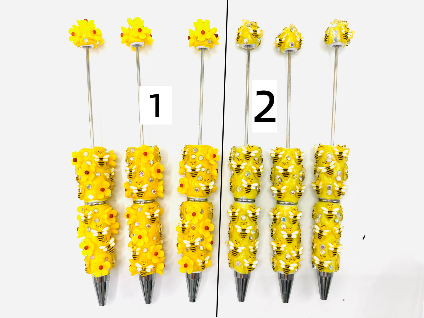 DIY Bead Pen Bees' Honeycomb Pencil Yellow bees Bees and Flowers Random Mix