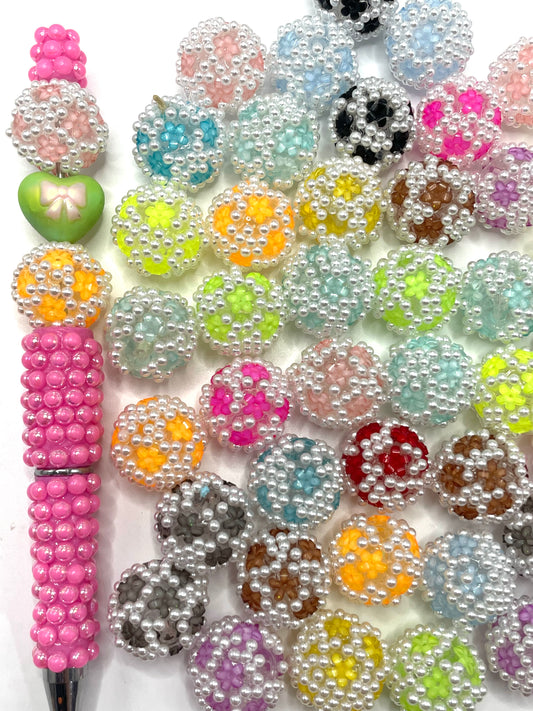 Acrylic beads Bubble Pearl Pearl Translucent acrylic beads 18mm Random Mix