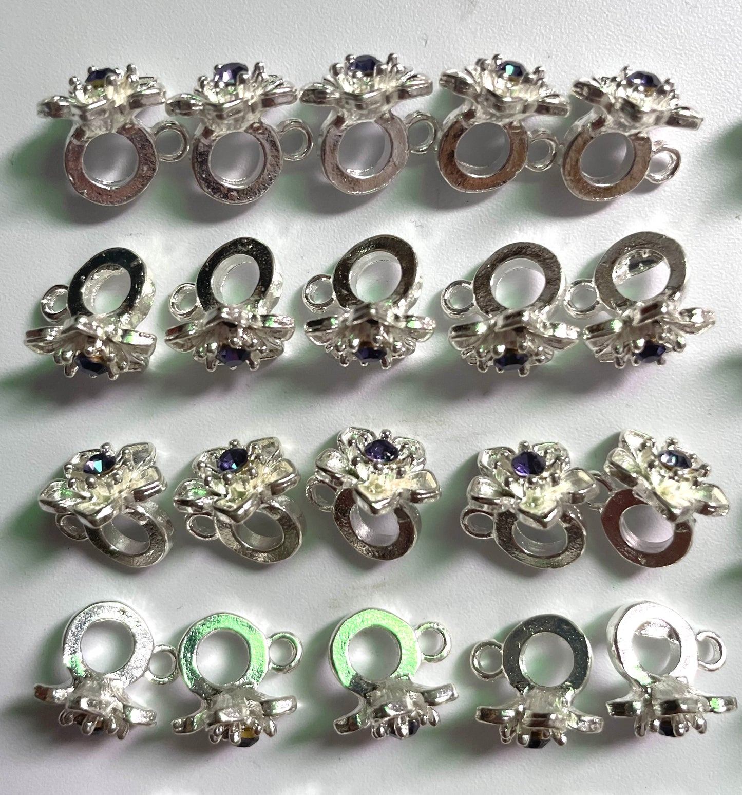 Alloy  Metal Flower Hanging accessory spacers Rhinestone Flower stamen Random Mix